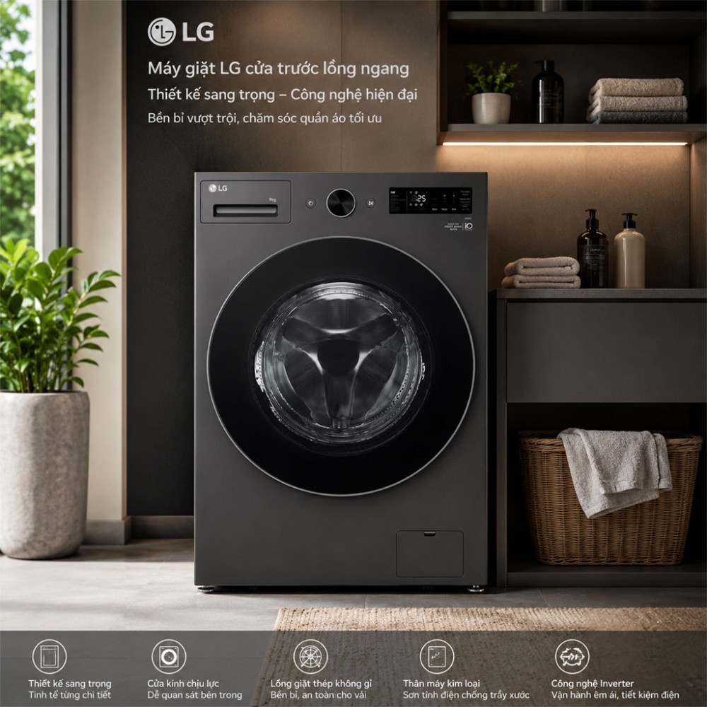 Máy giặt LG AI DD Inverter 17 kg F2517SNTG.AEGPEVN - Hàng chính hãng