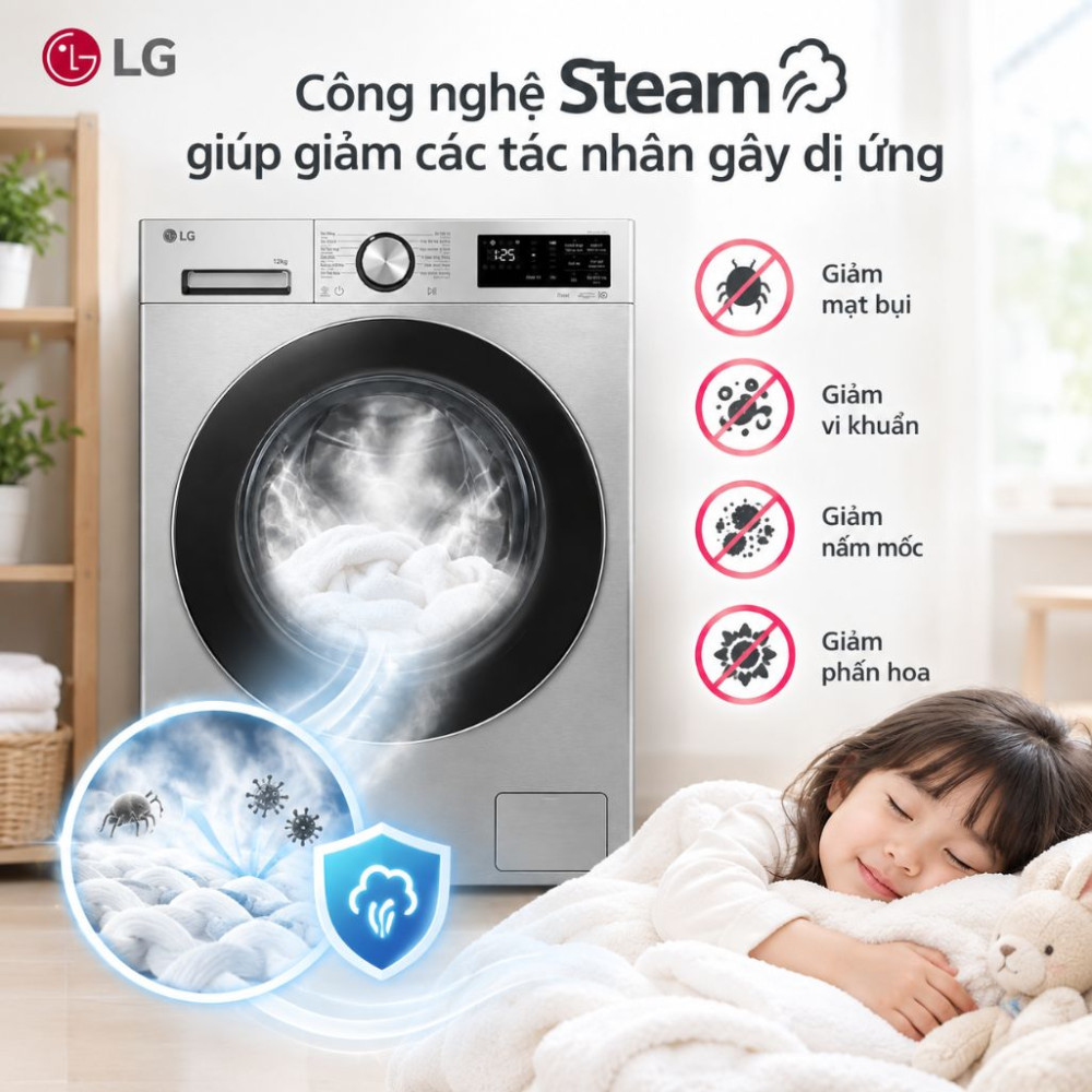 Máy giặt LG inverter 12 kg FX1412N5S  - Hàng chính hãng