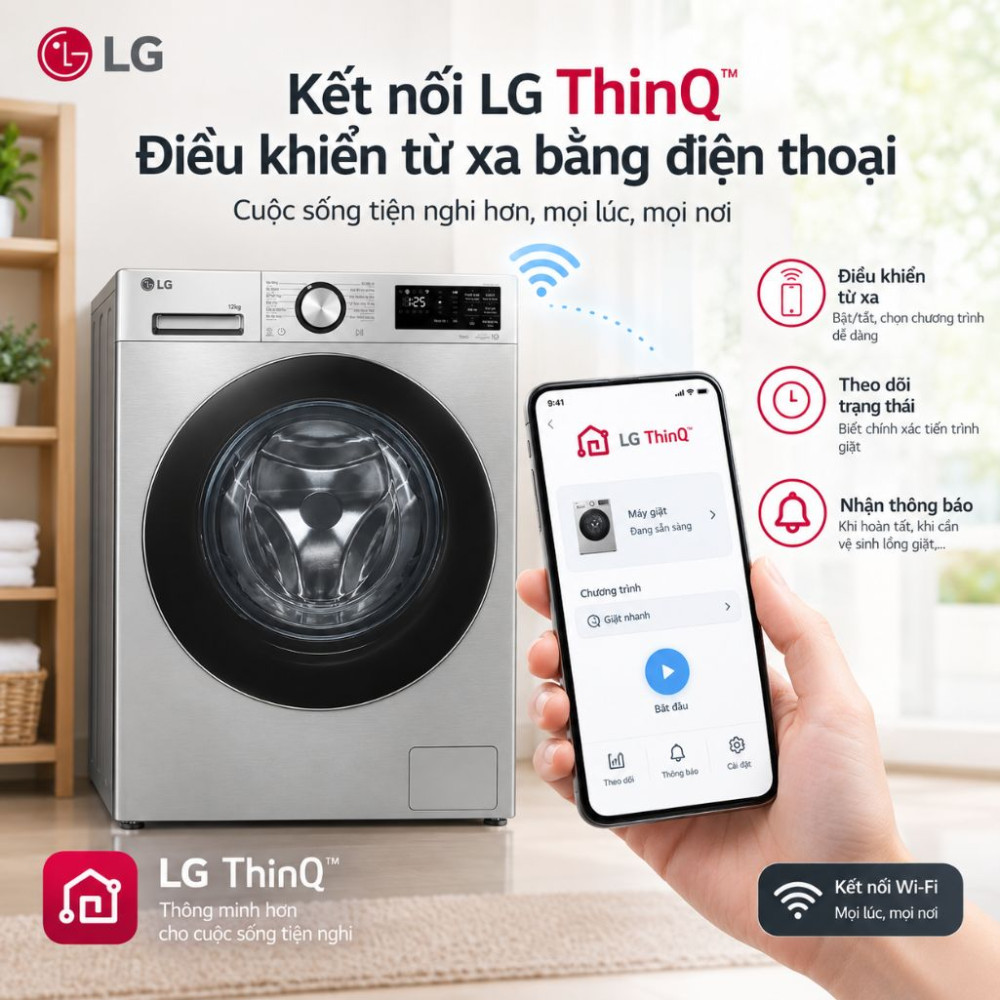 Máy giặt LG inverter 12 kg FX1412N5S  - Hàng chính hãng