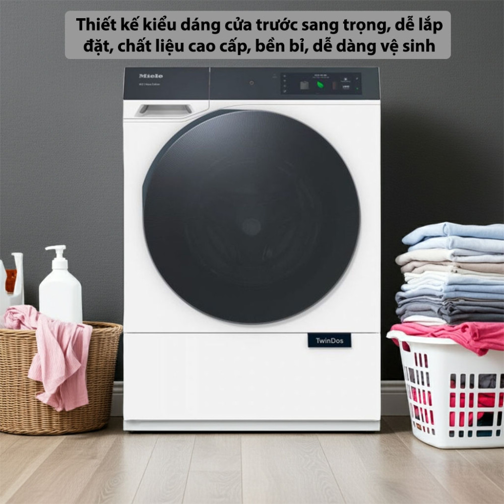 Máy giặt Miele 9 kg WQ 1000 WPS Nova Edition thiết kế kiểu dáng sang trọng, chất liệu bền đẹp
