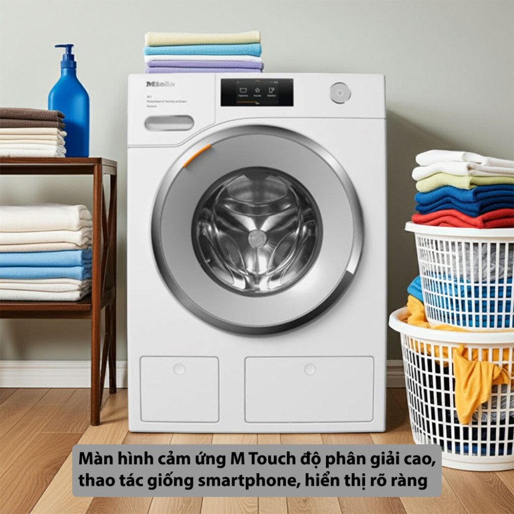 Máy giặt Miele 9 kg WWV980 WPS Passion W1 bảng điều khiển cảm ứng hiện đại dễ sử dụng