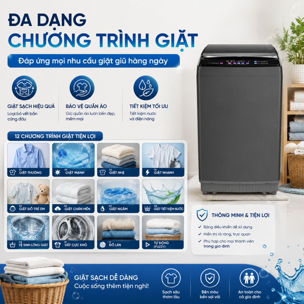 Máy giặt Sharp Inverter 14 kg ES-TN141ED-DG - Hàng chính hãng