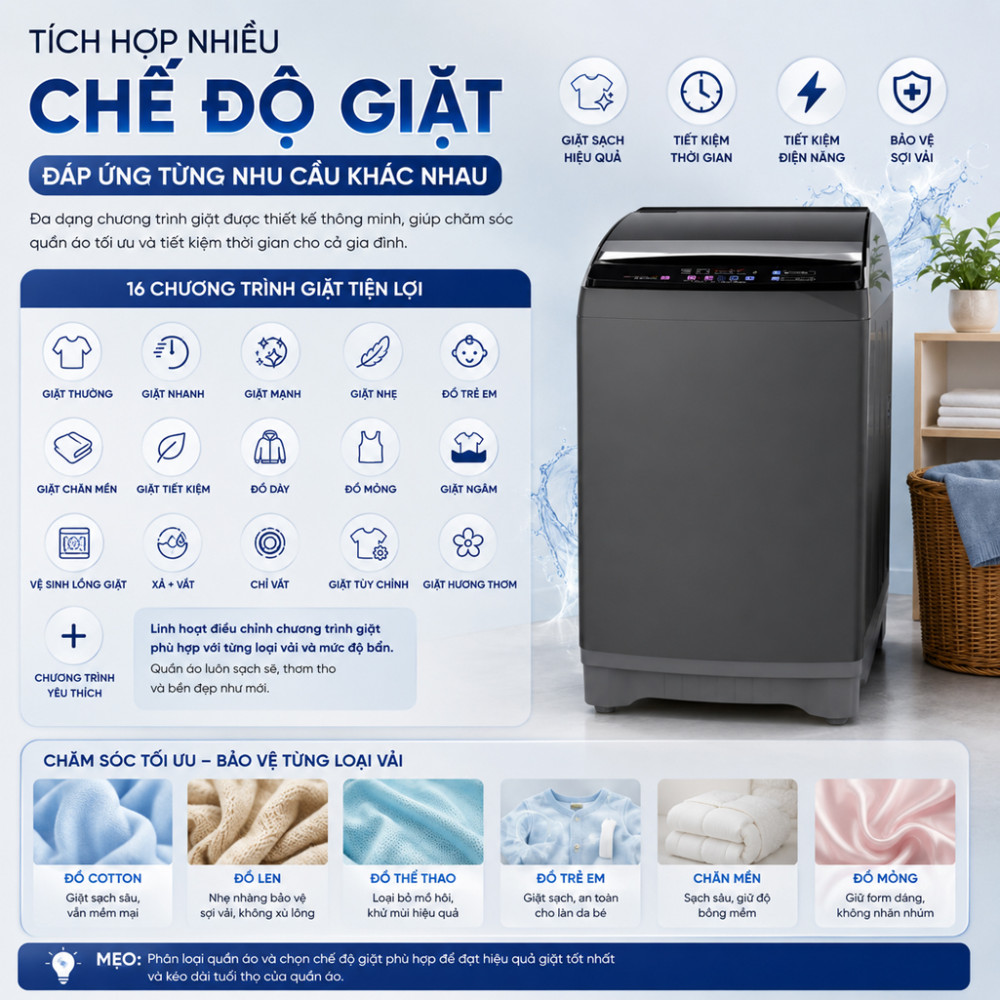 Máy giặt Sharp Inverter 18 kg ES-TN181ED-DG - Hàng chính hãng