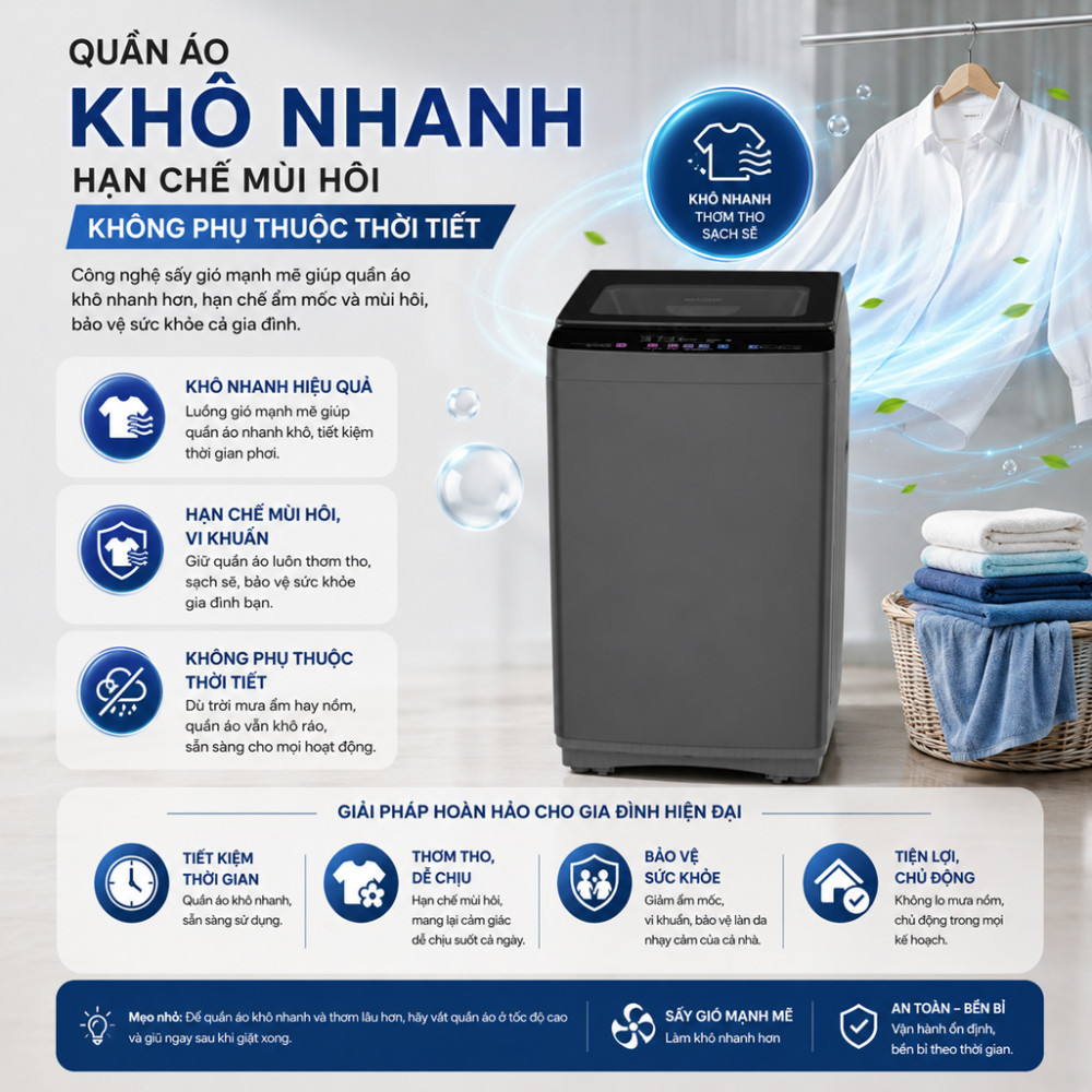 Máy giặt Sharp 9 kg ES-TN91EN-DG - Hàng chính hãng