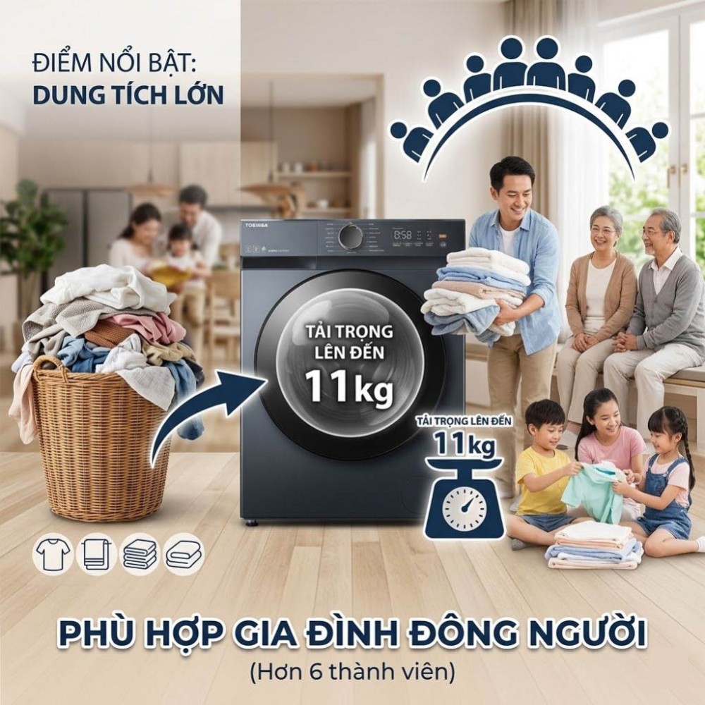 Máy giặt Toshiba Inverter 11 kg TW-T21B120UWV(MG) - Hàng chính hãng