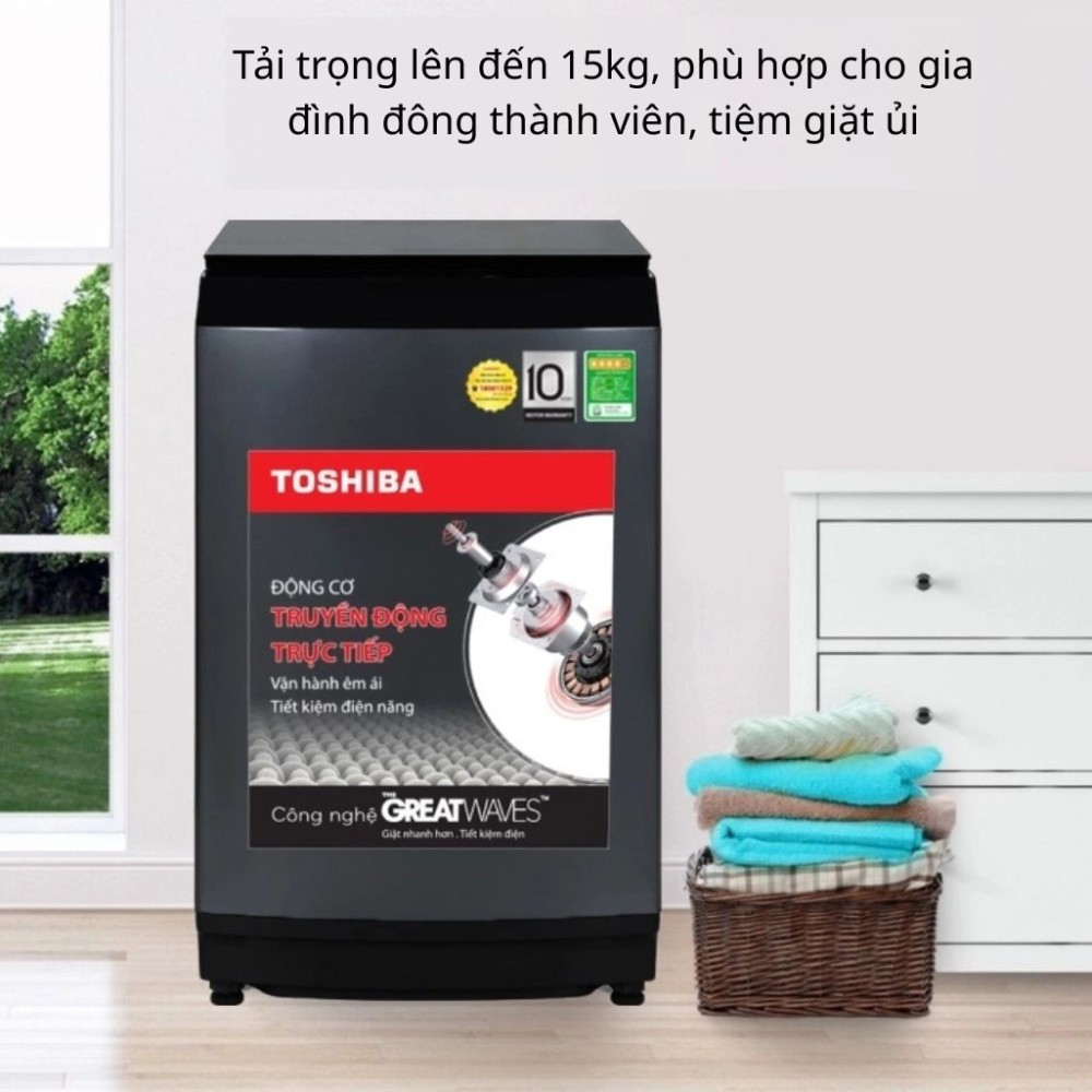 Máy giặt Toshiba inverter 15 kg AW-DM1600LV(SG) - Hàng chính hãng