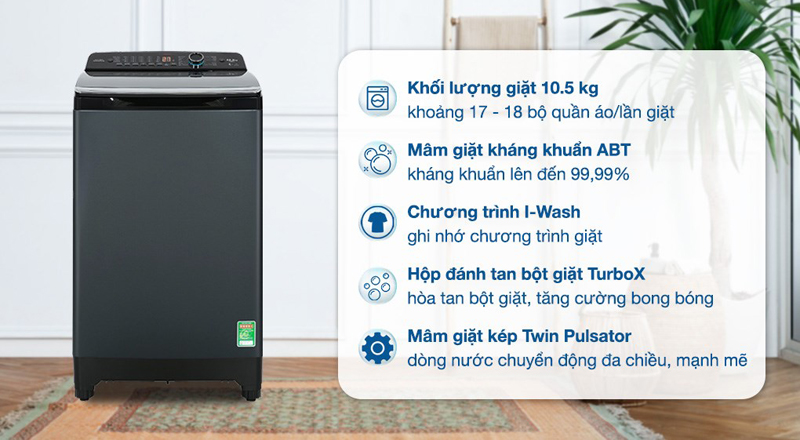 Một số tính năng nổi bật của máy giặt Aqua 10.5 kg AQW-FR105JT(BK)