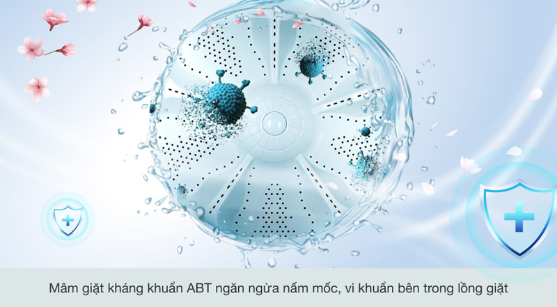 Mâm giặt kháng khuẩn ABT sẽ ngăn chặn sự phát triển của vi khuẩn và nấm mốc