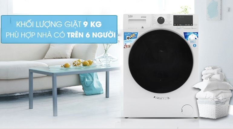 Khối lượng giặt phù hợp gia đình đông người