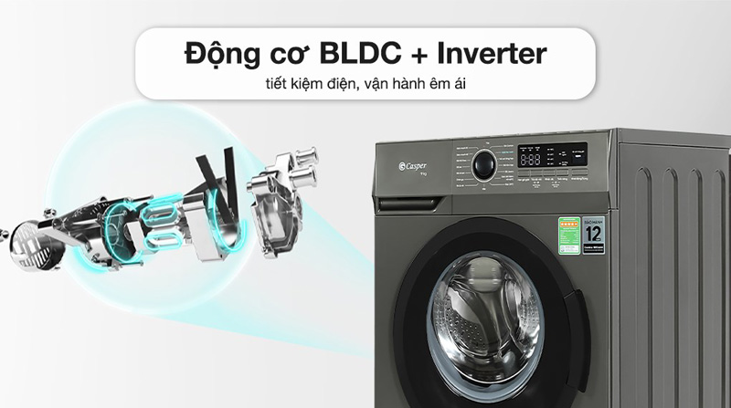 Dộng cơ BLDC kết hợp cùng công nghệ Inverter  cho khả năng vận hành êm ái