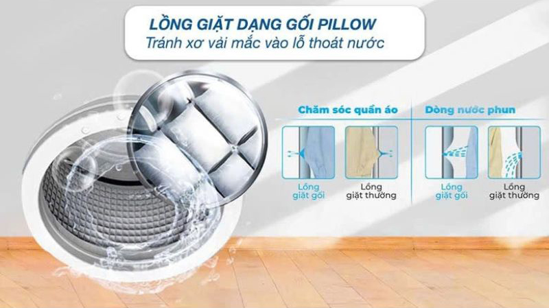 Lồng giặt bằng thép không gỉ dạng gối giúp bảo vệ quần áo