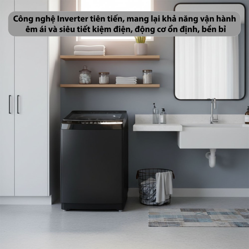 Máy giặt cửa trên Inverter 10 kg Aqua AWM10-B316L(B) - Hàng chính hãng