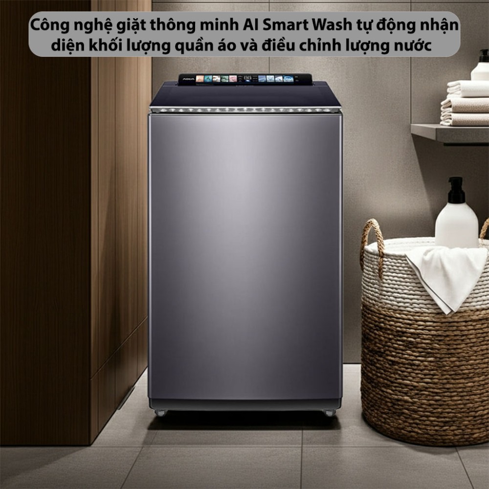 Máy giặt cửa trên Inverter 12 kg Aqua AWM12-BSR1K(BU) - Hàng chính hãng