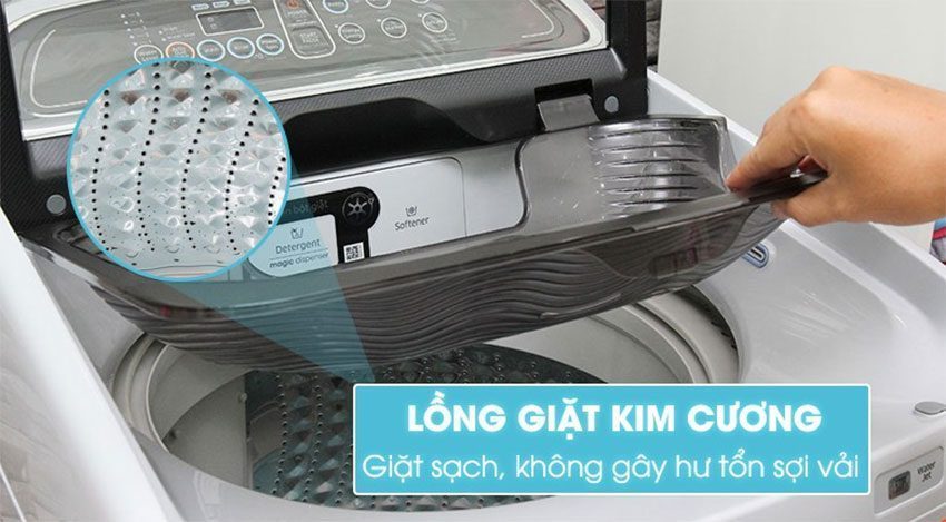 Chất liệu lồng giặt của máy giặt cửa trên Samsung WA90J5710SG/SV