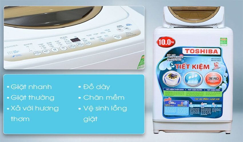 Bảng điều khiển của máy giặt cửa trên Toshiba AW-B1100GV