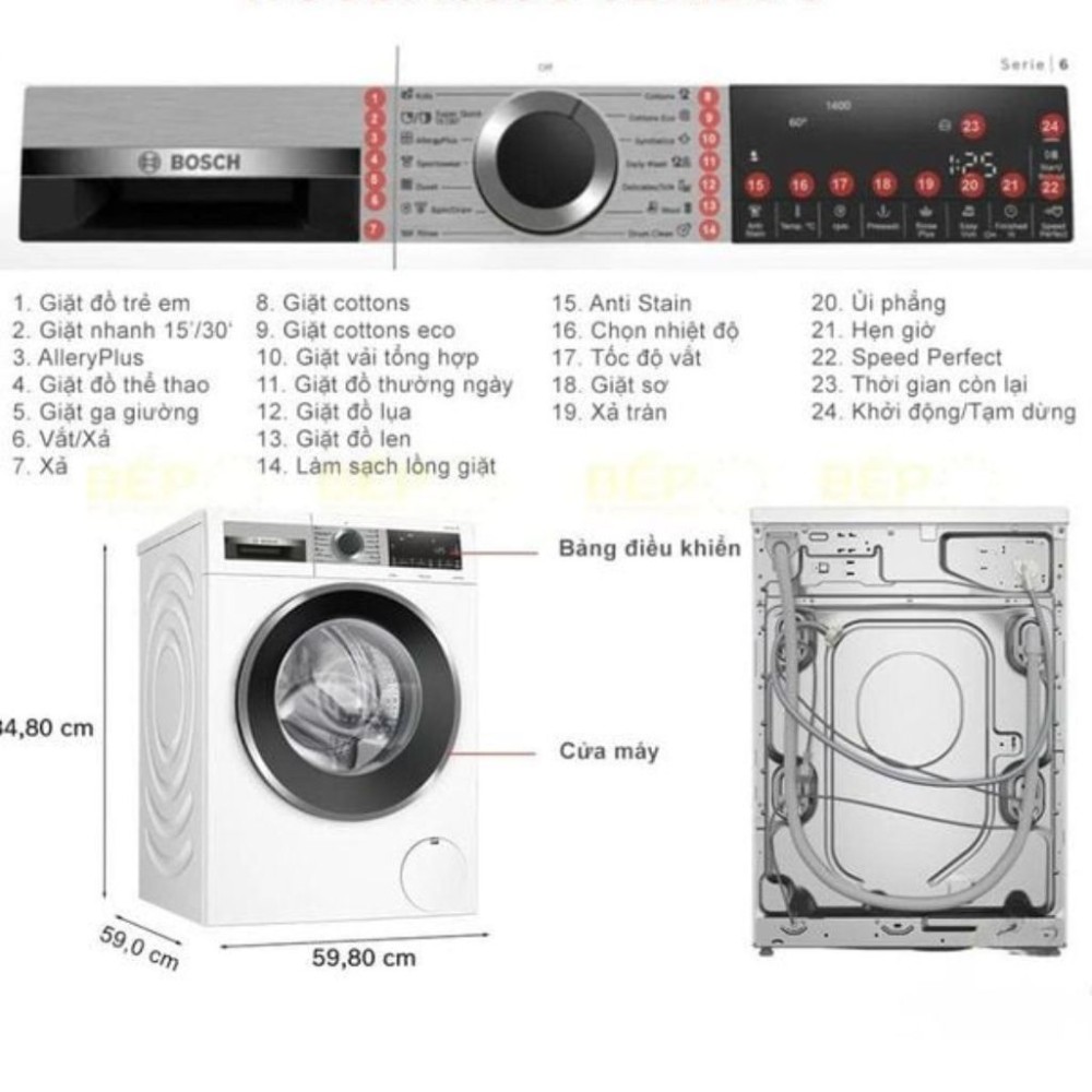 Máy giặt cửa trước Bosch 10kg WGG25400SG - Hàng chính hãng