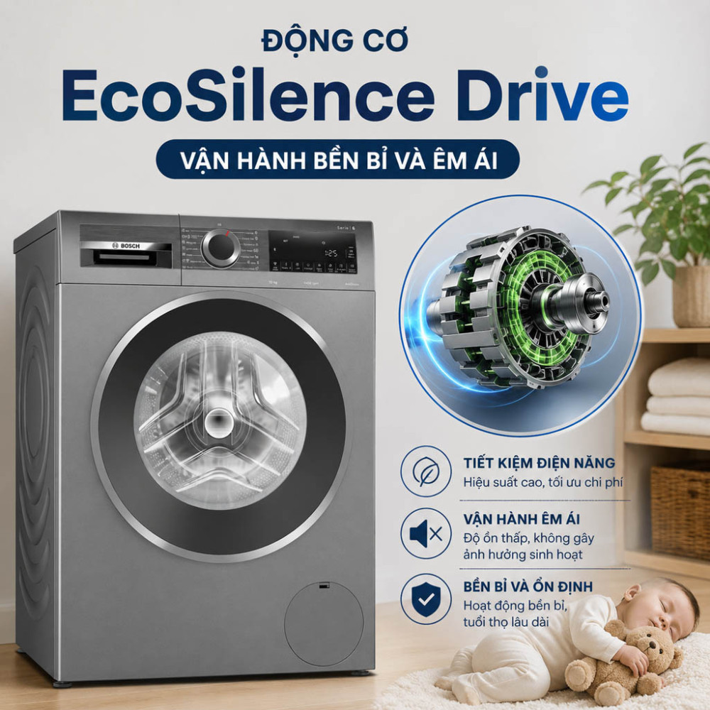 Máy giặt cửa trước Bosch 10kg WGG25401SG - Series 6 - Hàng chính hãng