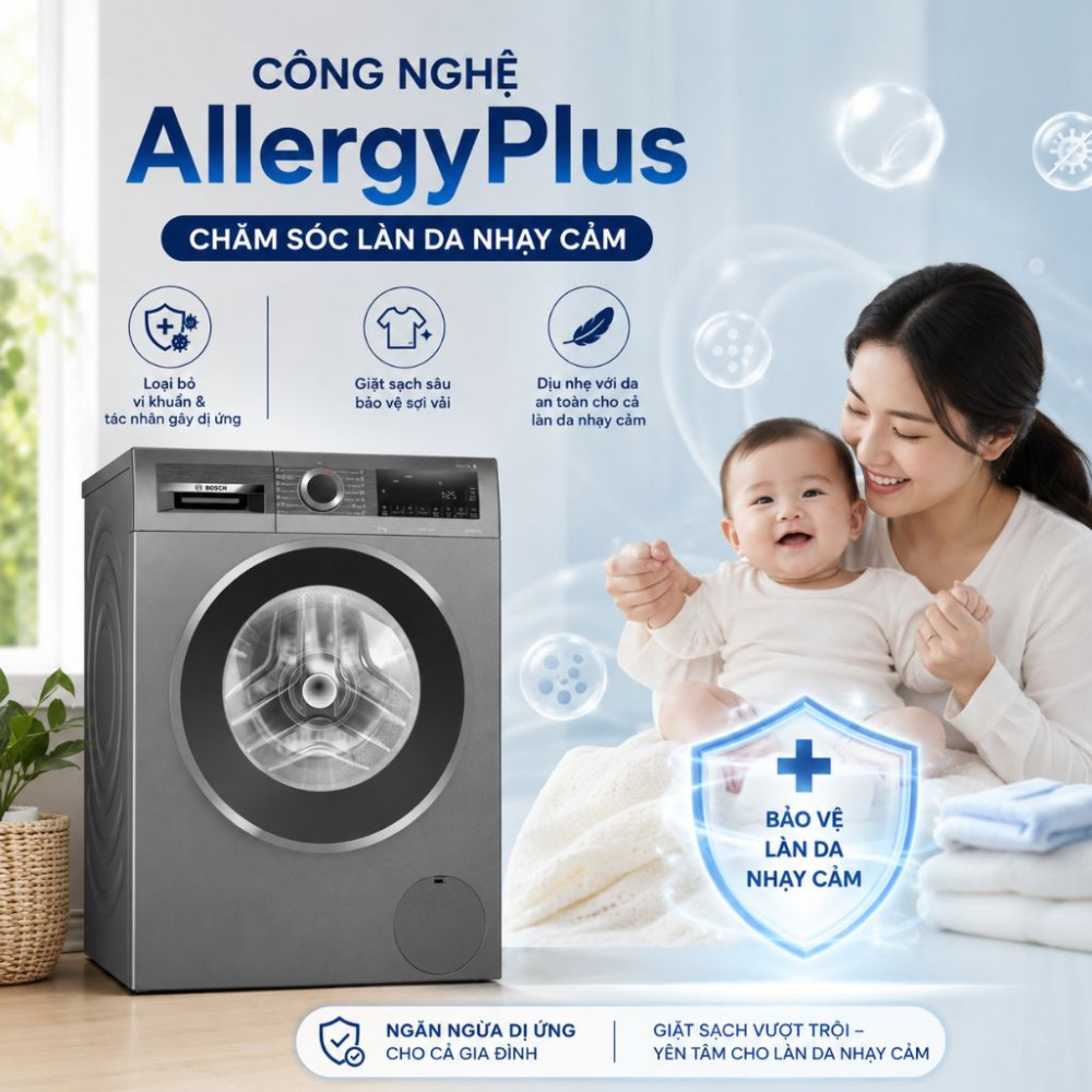 Máy giặt cửa trước Bosch 10kg WGG25401SG - Series 6 - Hàng chính hãng