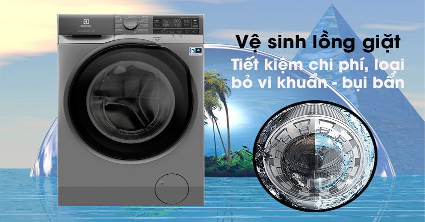 Chế độ vệ sinh lồng giạt của Máy giặt cửa trước Inverter Electrolux EWF1141AESA 