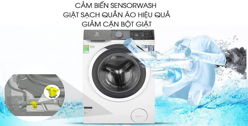 Cản biến Sensorwash của Máy giặt cửa trước Inverter Electrolux EWF1142BEWA