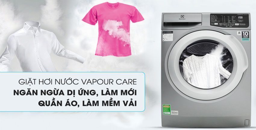 Chế độ giặt hơi nước của Máy giặt Cửa trước Inverter Electrolux EWF8025CQSA 