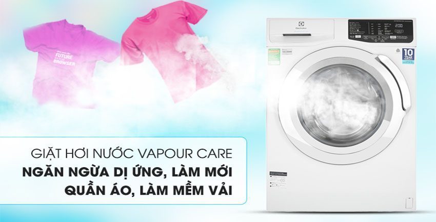 Chế độ giặt hơi nước của Máy giặt cửa trước Inverter Electrolux EWF9025BQWA
