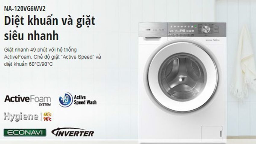 Chức năng giặt nhanh của máy giặt cửa trước Panasonic NA-120VG6WV2 (10kg)