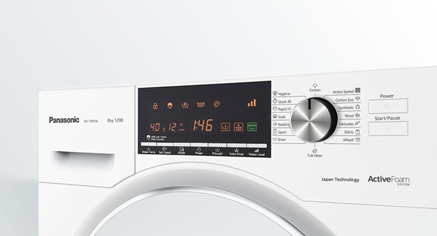 Bảng điêu khiển của máy giặt cửa trước Panasonic NA-128VG6WV2 (8kg)