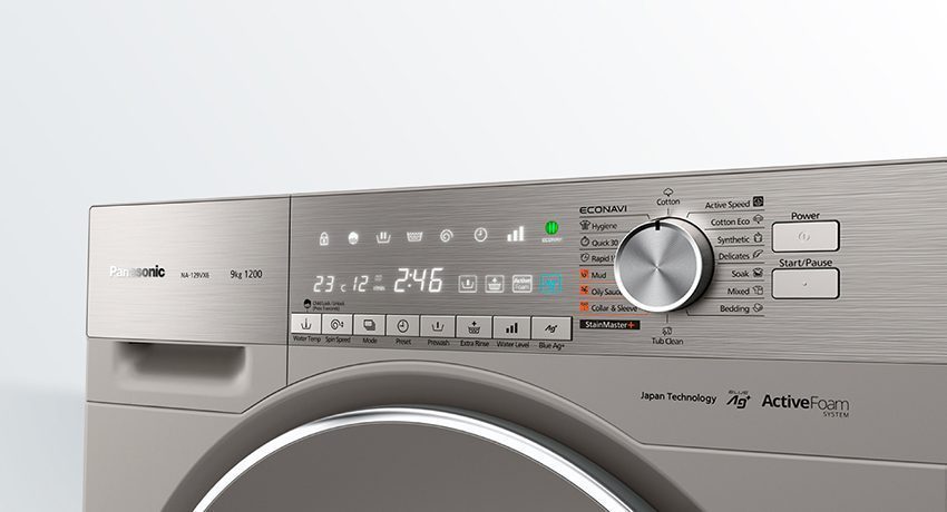 Bảng điều khiển của máy giặt cửa trước Panasonic NA-129VX6LV2