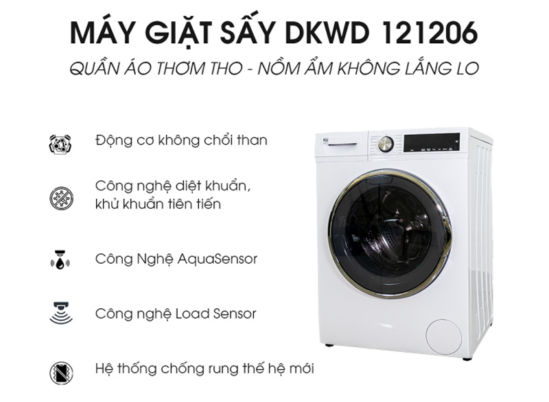 Đặc điểm nổi bật của máy giặt sấy Kuchen DKWD-121206