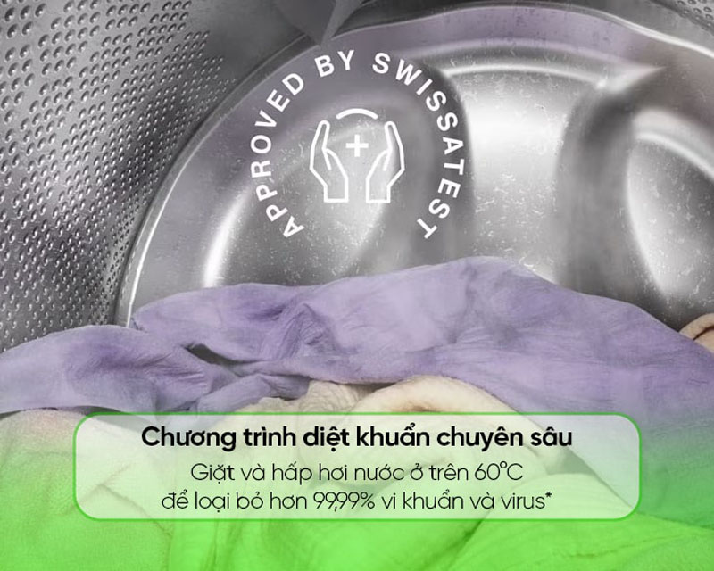 Chương trình Sanitise diệt khuẩn và loại bỏ 99,9% vi khuẩn và vi rút