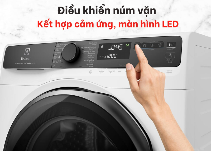 Điều khiển núm xoay và cảm ứng, có màn hình LED