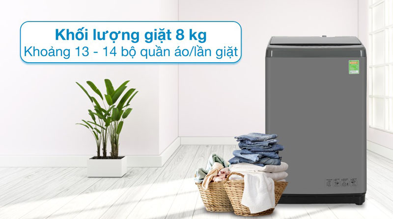 Khối lượng giặt 8kg phù hợp với gia đình 3-5 thành viên
