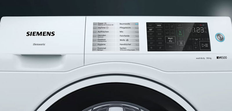 Bảng điều khiển của máy giặt sấy Siemens WD14U540