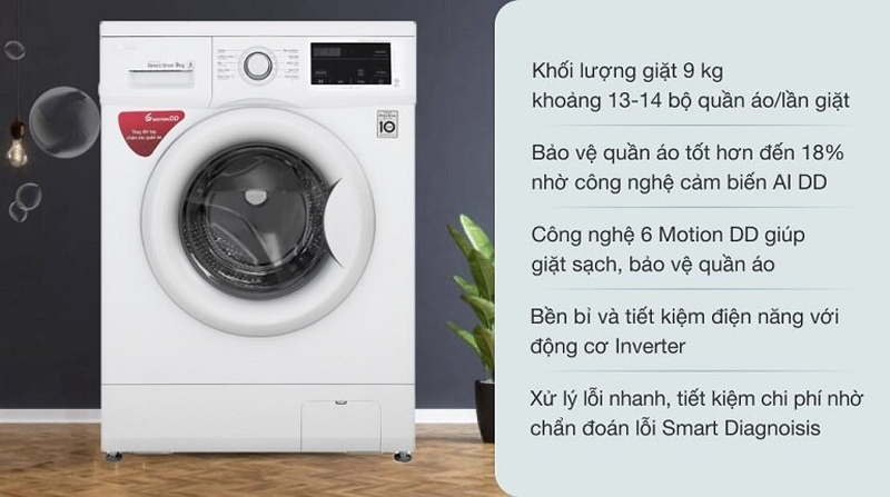 Các tính năng thông minh, ưu việt của máy giặt LG FM1209S6W