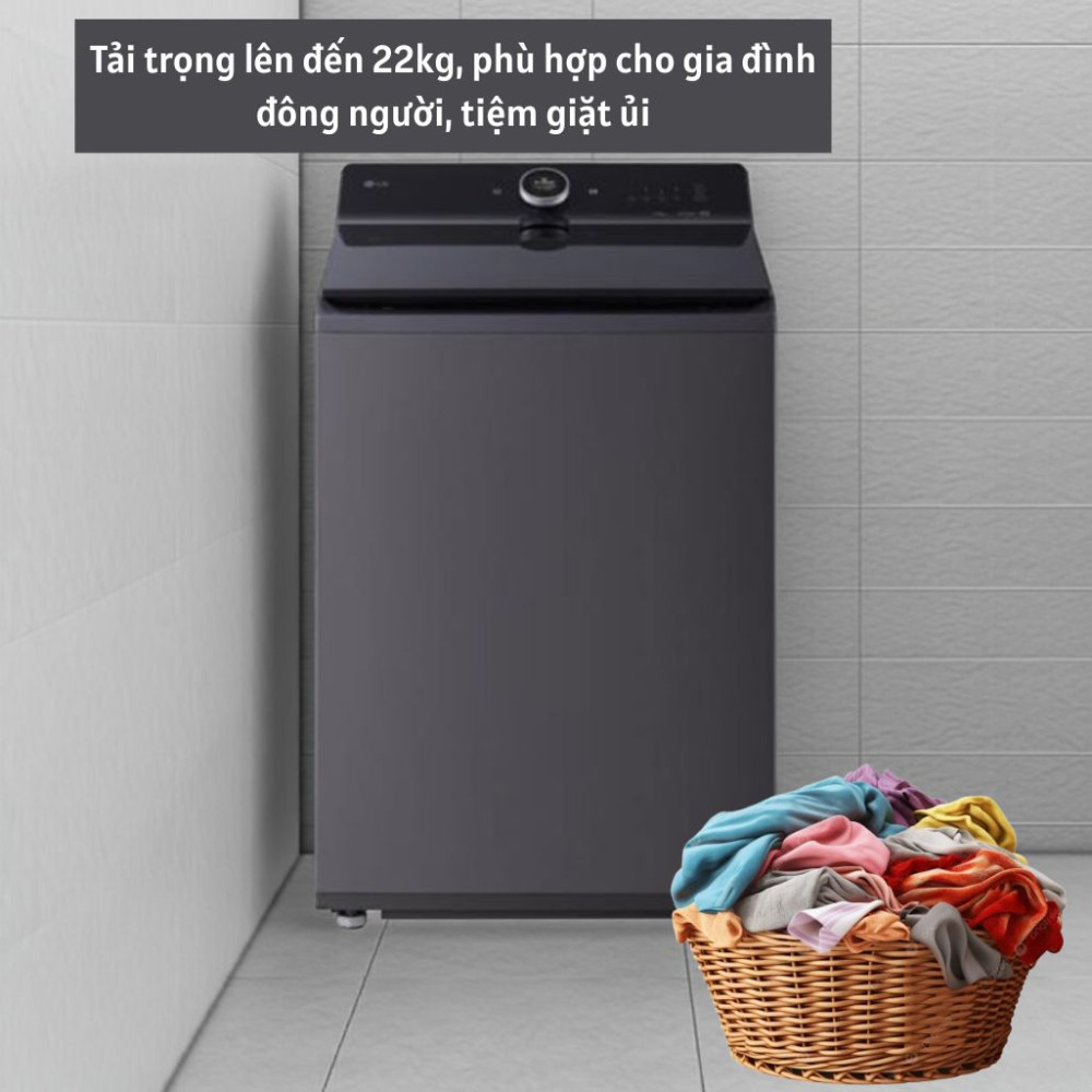 Sức chứa lên đến 22 kg - phù hợp gia đình đông người, tiệm giặt ủi.