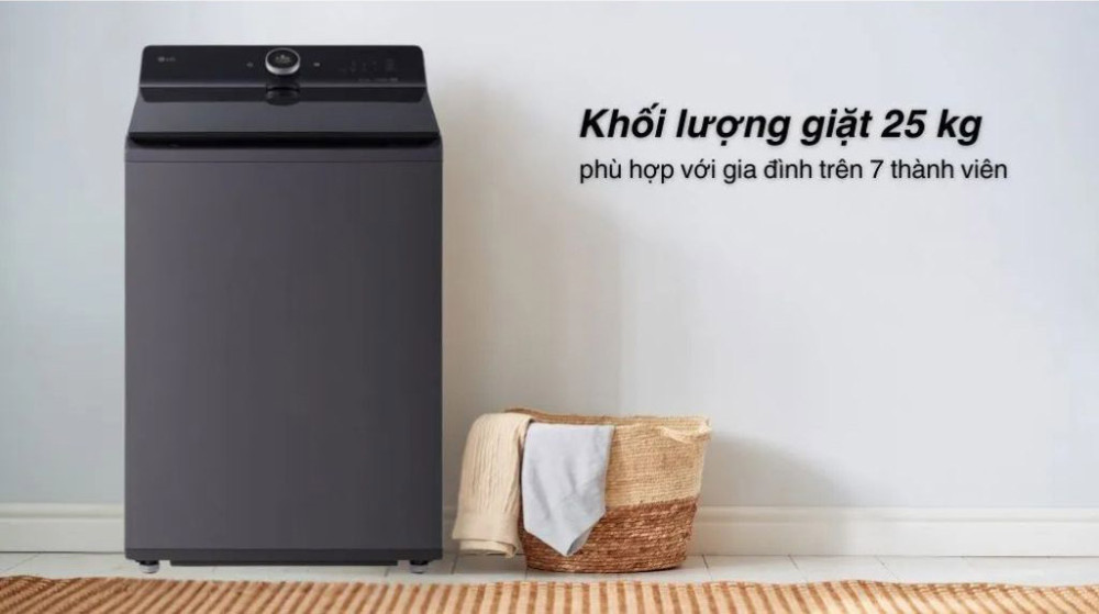 Tải trọng 25kg, phù hợp cho gia đình đông thành viên hoặc tiệm giặt ủi