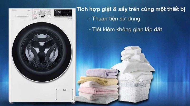 Máy tích hợp 2 tính năng giặt và sấy tiện lợi