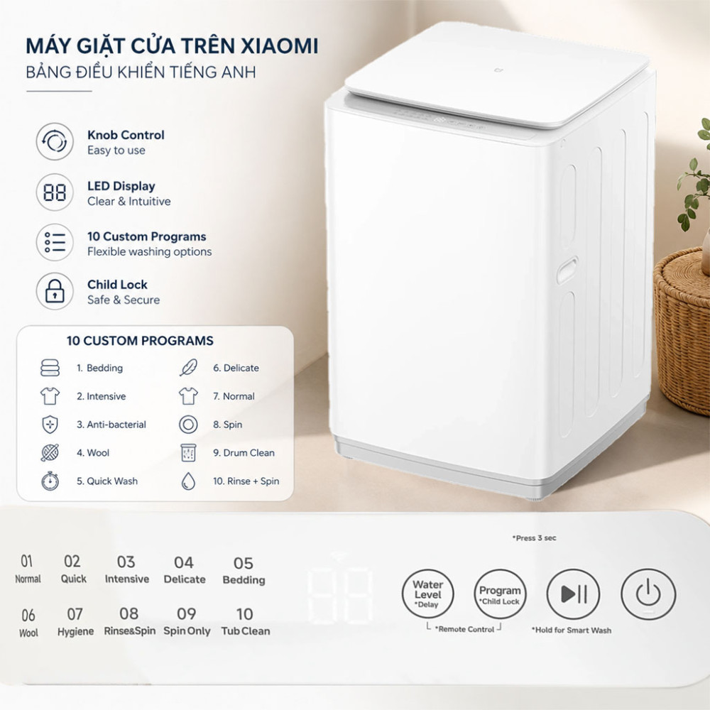 Máy giặt lồng đứng Xiaomi MIJIA 13kg TW130MJA08VN - Hàng chính hãng