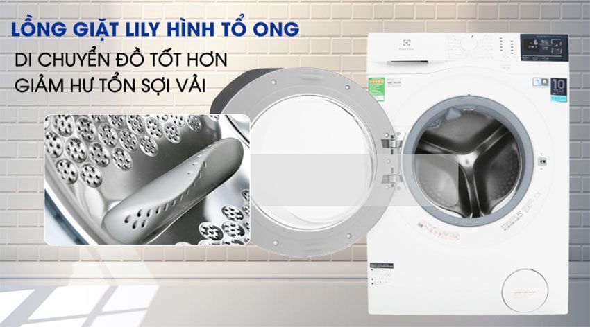 Máy giặt lồng ngang Inverter Electrolux EWF9024BDWB với thiết kế lồng giặt Lily