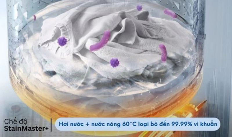 Công nghệ giặt hơi nước Stainmaster+ loại bỏ vi khuẩn và các vết bẩn cứng đầu