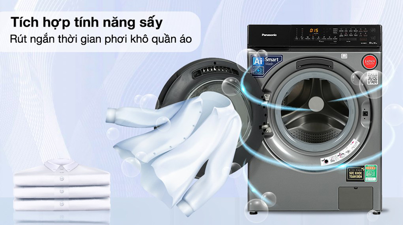 Máy giặt sấy có tích hợp tính năng sấy tiện lợi