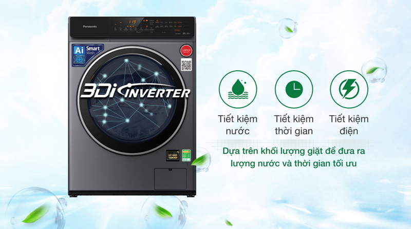 Động cơ 3D Inverter +giúp cho lồng giặt hoạt động hiệu quả và góp phần tiết kiệm điện, nước tối ưu. 