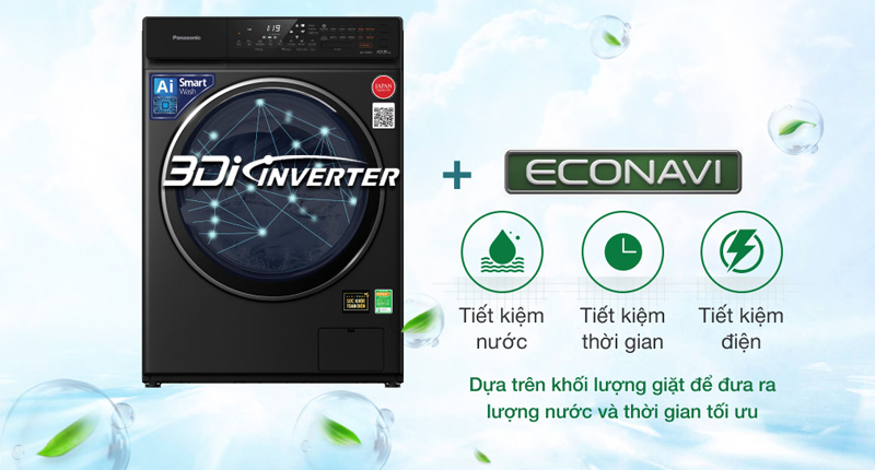 Công nghệ 3Di Inverter kết hợp cảm biến Econavi tiết kiệm điện - nước hiệu quả
