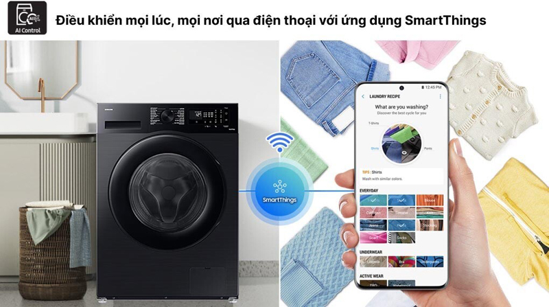 iều khiển từ xa bằng điện thoại thông qua ứng dụng SmartThings