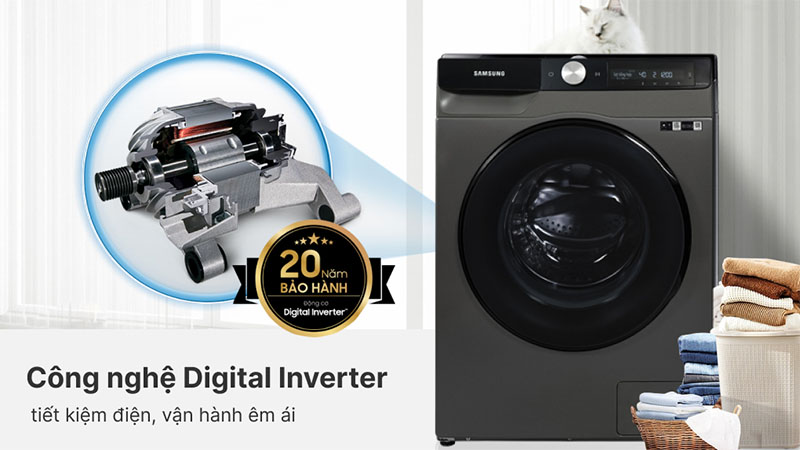 Công nghệ Inverter của Máy giặt sấy AI Ecobubble Inverter giặt 11kg - sấy 7kg Samsung WD11T734DBX/SV