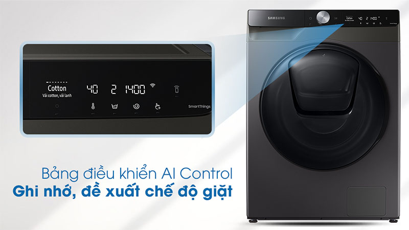Bảng điều khiển của Máy giặt sấy Addwash Inverter giặt 9.5kg - sấy 6kg Samsung WD95T754DBX/SV
