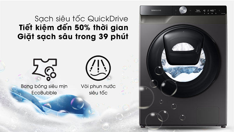 Công nghệ giặt của Máy giặt sấy Addwash Inverter giặt 9.5kg - sấy 6kg Samsung WD95T754DBX/SV