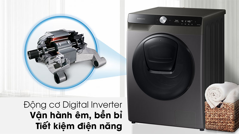 Động cơ của Máy giặt sấy Addwash Inverter giặt 9.5kg - sấy 6kg Samsung WD95T754DBX/SV