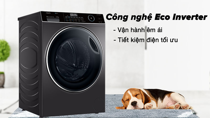Công nghệ Inverter của Máy giặt sấy Inverter giặt 10 kg - sấy 6 kg Aqua AQD-AH1000G.PS